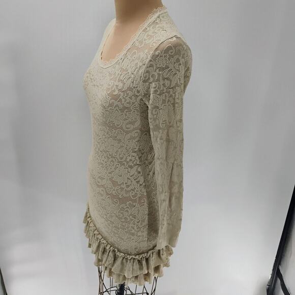 Suggest by Pain De Sucre Sz 1 Small Eggshell White Sheer Lace Nightie Chemise - Picture 6 of 13